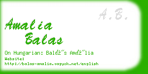 amalia balas business card